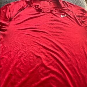Nike Pro Dri-FIT Red Fitted Workout T-Shirt - Size Large